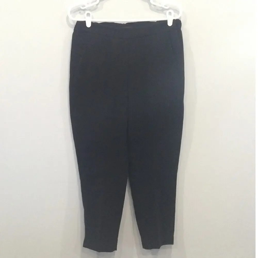 J.Crew Womens Cropped Pants Size 6 Black Classic Corporate Old‎ Money Ankle Work